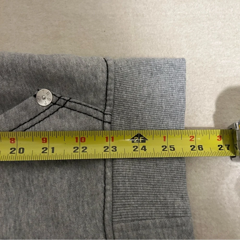 True Religion Men’s Big T‎ Zip Hoodie Full Zip Gray Size S